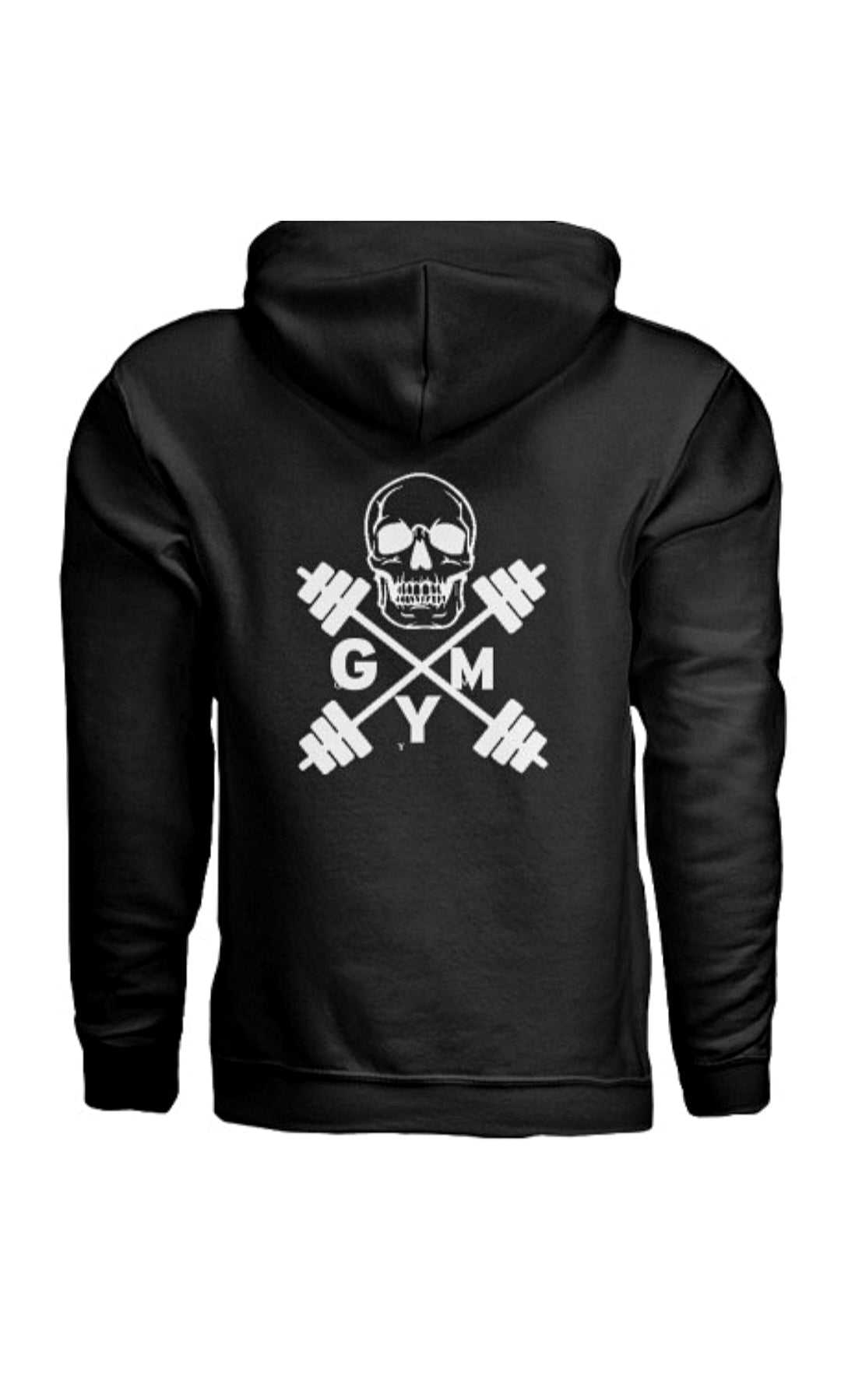 Skull Gym Hooded Sweatshirt Black Color - Gym fit - 8oz Hoodie - Skeleton Hoodie